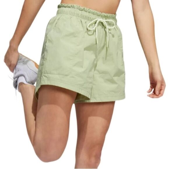 Adidas Utility Woven Magic Green High Rise Athletic Active Shorts - Picture 2 of 6